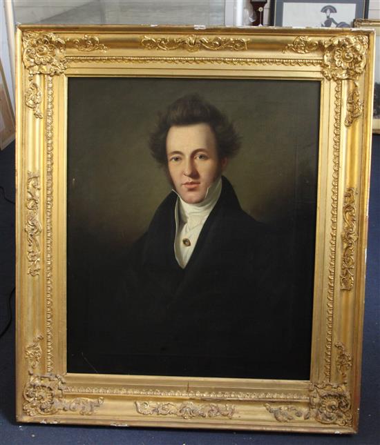 Early 19th century German School Portrait of a gentleman 30 x 25in.